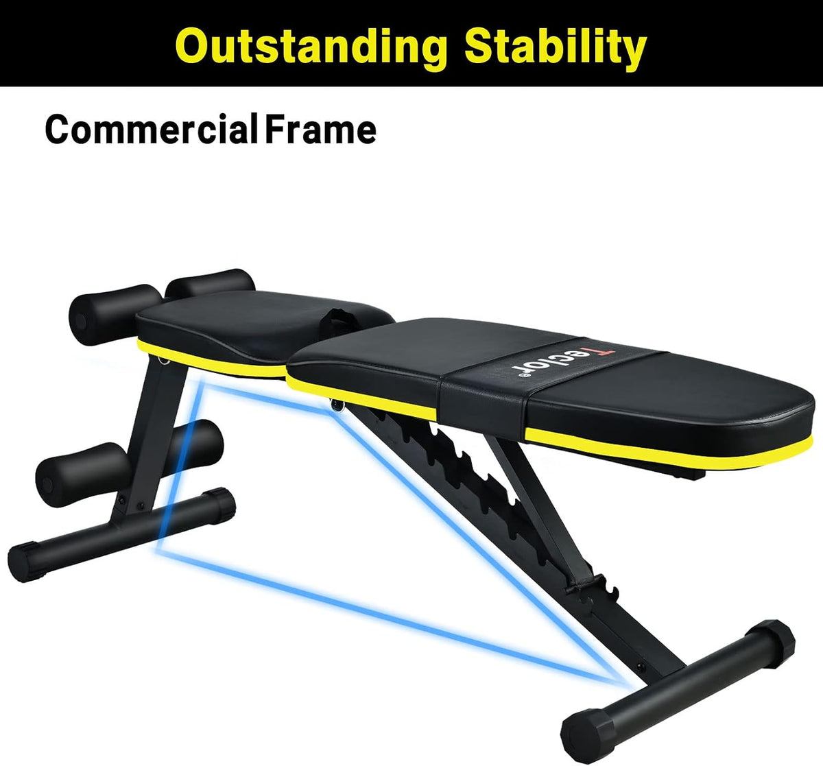 Adjustable Weight Bench, Foldable, 10 Backrest Positions